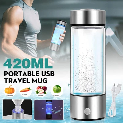 $36.93 • Buy 420ML Hydrogen-Rich Water Bottle Titanium USB Ionizer Antioxidants Maker Cup NEW