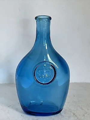 Wheaton Glass 5.5  Blue Flask Bottle With Embossed Crown • $12