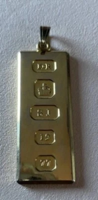 £39.95 • Buy 22ct Gold Plated Ingot/Pendant 1977 Queens Silver Jubilee.
