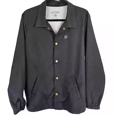 Independent Electric Black Snap Button Up Collared Waterproof Men's Jacket S • $56
