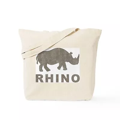 CafePress Vintage Rhino Natural Canvas Tote Bag Cloth Shopping Bag (189114589) • $10.99