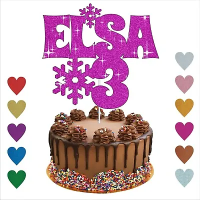 £3.49 • Buy Frozen Themed Snowflakes Personalised Cake Topper Custom Cake Decoration Any Age