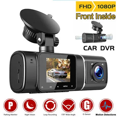 $75.99 • Buy Dual Lens FHD 1080P Dash Cam IR NightVision Camera Driving Recorder For Uber Car
