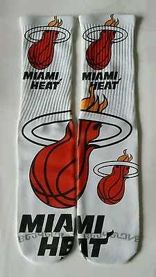 Custom Miami Heat Dry Fit Socks V VI VIII Nba Basketball Bred Toro • $16.99