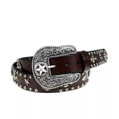 Montana West Lone Star Buckle Collection Belt Women's Coffee BT-030 • $49.99