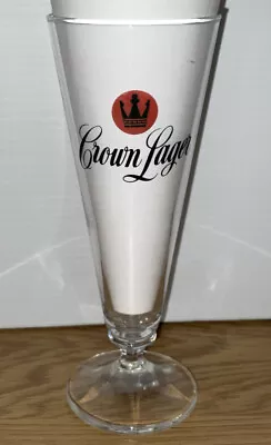 CROWN LAGER Beer Drinking Glass Goblet Man Cave Bar Collectable VGC FREE POSTAGE • $29