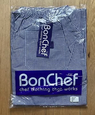 Chef Trousers BonChef Blue Check Style T004 Ladies Classic Trousers Size 40 • £9.99