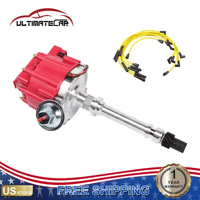 $66.96 • Buy Ignition Distributor W/ Coil Spark Plug Wires For Chevy SBC 350 BBC 454 HEI
