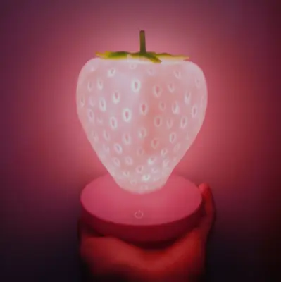 $12.99 • Buy Cute Pink Strawberry Lamp LED Atmosphere Bedside Night Light USB Rechargeable