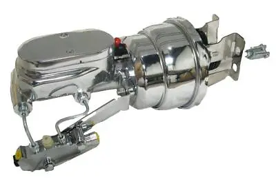 Disc / Drum 7  Dual Power Brake Booster + Smooth Master & Brackets CHROME Chevy • $157.95