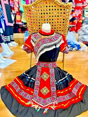 Hmong Dress For Women Vintage Handmade Hmong Clothes Hill Tribe Outfit • $99