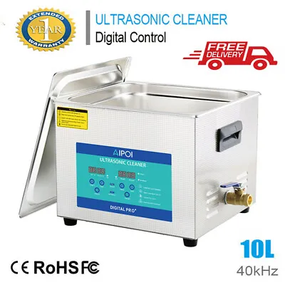 Professional 10L Digital Ultrasonic Cleaner Stainless Steel Bath Heater W/Basket • £157.90