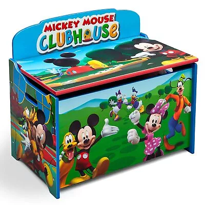Mickey Mouse Club Wooden Toy Box Chest Storage Bench Trunk Play Room Organizer • $70.90