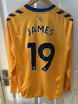 James Rodriguez Everton 2020/21 Away Shirt Hummel Long Sleeve Men’s Medium • £35