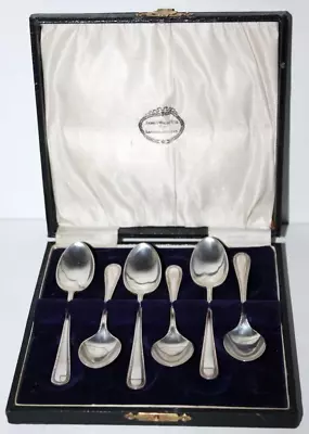 Vintage Boxed Set Of 6 EPNS A1 James Walker Ltd Silver Plated Spoons [1242] • £29