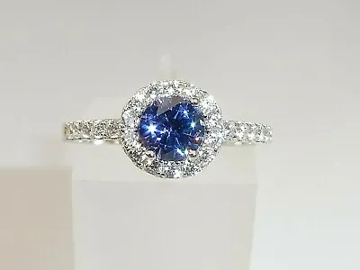 $47.25 • Buy Ladies Sterling 925 Fine Silver Brilliant Cut White Sapphire & Tanzanite Ring