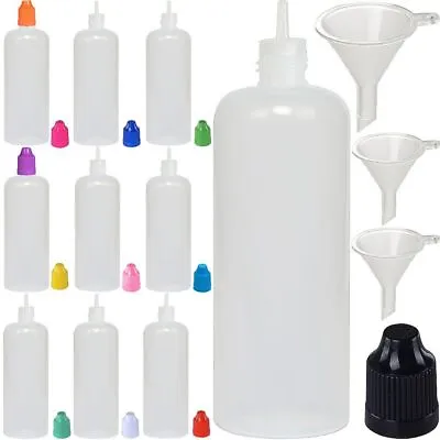 10/20pcs 100ml Plastic Empty Squeezable Eye Liquid Dropper Bottles CRC Caps • $14.82
