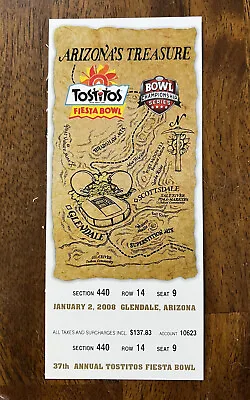 $44.99 • Buy 2008 Fiesta Bowl Full Mint Ticket Stub - West Virginia V. Oklahoma