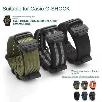 For Casio G-shock Nylon Canvas Watch Band Men's Sports Strap Connectior 16mm • £12.88