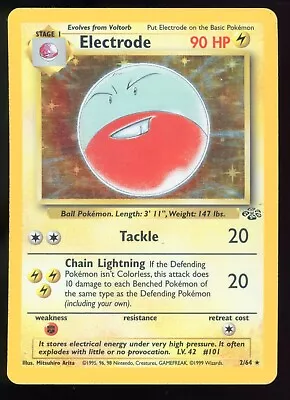 Electrode Jungle 2/64 Holo Unlimited Holo Rare Pokemon Card WOTC • $12.49