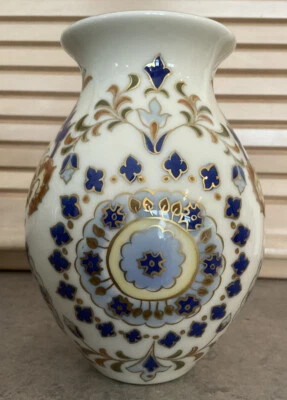 $49.99 • Buy ZSOLNAY PECS :: 5” VASE Floral Stylized Design Gold Gilt 9565/2437 HUNGARY