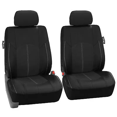 Faux Leather Premium Front Car Seat Covers For Car Truck SUV 2 Pc Set - Black • $39.99