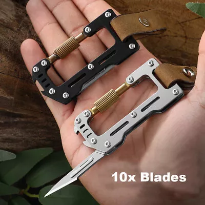 EDC Multi Tools Keychain Carabiner Bottle Opener Outdoor Camping Folding Knife • $15.48