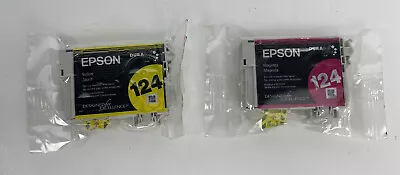 LOT Of 2 Epson 124 Ink Cartridges Magenta And Yellow • $9.56