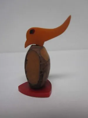 Vintage Bakelite Red & Yellow Carved Duck Parrot Bird Figure ~ 2 3/4  • $51