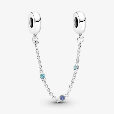 $38.20 • Buy New Pandora Moments 925 Silver Triple Sapphire Safety Chain