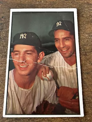 YANKEES HOF Bv = $400+ 1953 Bowman Color BILLY MARTIN & PHIL RIZZUTO #93 VINTAGE • $9.74