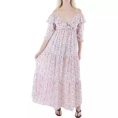 Kimi + Kai Womens Purple Ruffled Long Wedding Maxi Dress S BHFO 1721 • $15.99