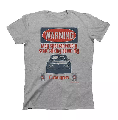 £10.99 • Buy Mens WARNING May Spontaneously Talk About My COUPE Alfa Romeo Gtv Organic TShirt