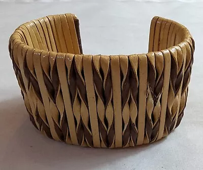 Vintage Hawaiian Lauhala Basket Hand Woven  Bracelet Jewelry Cuff Handmade  • $23.99