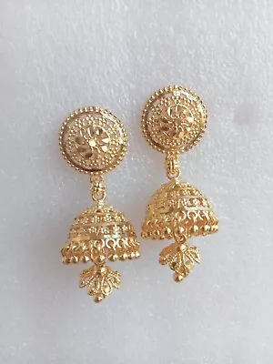 Traditional Earring Gold Plated Bollywood Bridal Wedding Jhumki Fashion Jewelry • $12.99