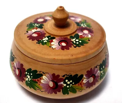 Vintage Ukrainian Hardwood HandPainted Around By Ukrainian Artist Unique Box #98 • $42.95