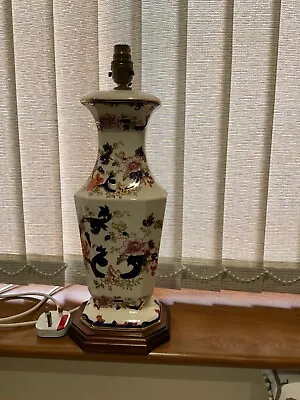 Mason Mandalay Blue Ironstone Lamp Stand 14” Tall - Hand Painted • £150