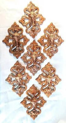 Vintage Lot Of 7 Copper (?) Cabinet Drawer Handles Drawer Pulls [C01] • $34.99