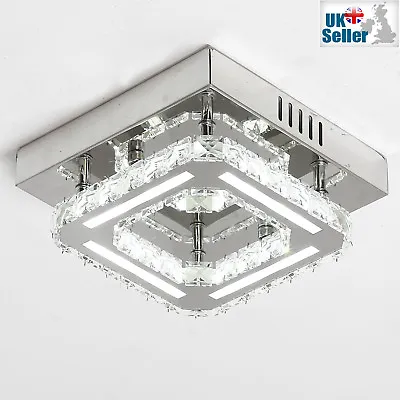 Modern Genuine K9 Crystal LED Flush Ceiling Light Fixture Lighting Chandelier • £24.99