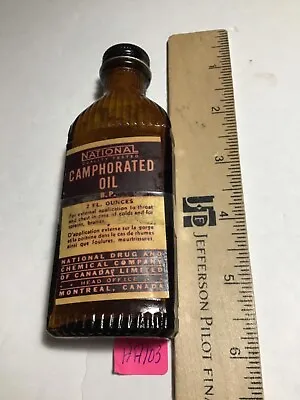 MY# AA103 Vintage National Camphorated Oil Empty Bottle  Condition Good Bottle L • $12.93