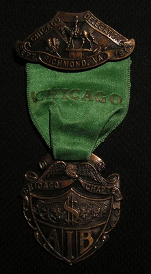 $55 • Buy 1913 American Institute Of Banking Chicago Medal Badge Robert E Lee Richmond Va