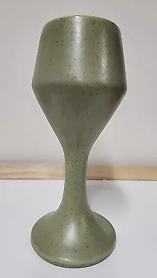 Vintage Haeger Pottery Chalice Goblet Planter Vase Green Speckle Matte Glaze G8 • $29.99