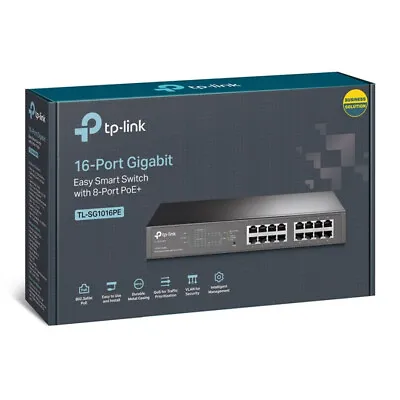 TP-Link TL-SG1016PE 16-Port Gigabit PoE Desktop Rackmount Switch • £142.19