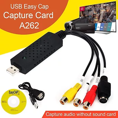 Advanced USB 2 0 VHS Tape To PC DVD Converter With Audio Capture Adapter • £11.08