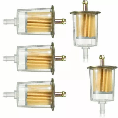 5 Packs 3/8  Fuel Filters Industrial Universal Motorcycle Inline Gas Fuel Line • $11.49