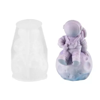 Cute Astronaut Shape Candle Silicone MoldsCreative Moon Sitting Spaceman Soap... • $8.66