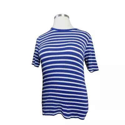 Michael Kors Size L Large Stripe Short Sleeve Knit Casual Top • $9.99