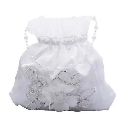 £5.87 • Buy Satin Money Bag Bridesmaid Bag Flower Satin Bags Bridal Dolly Bag Bridal Handbag
