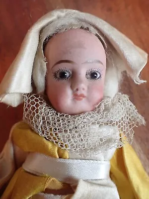 Antique French Bisque Head Mignonette Doll Limoges France 6 1/4  All Original • $274.95