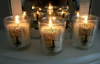 £8.95 • Buy  3 Tree Of Life Votive Candles In Glass Holders Scented Gift Boxed With Charm 